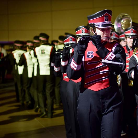 The Raven Regiment, Benedictine College's Marching Band, plays at the Scholarship Ball