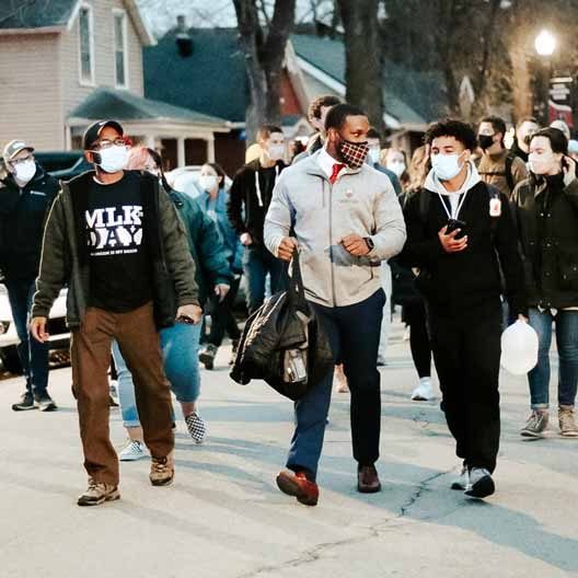 Students during the Martin Luther King, Jr. Day march