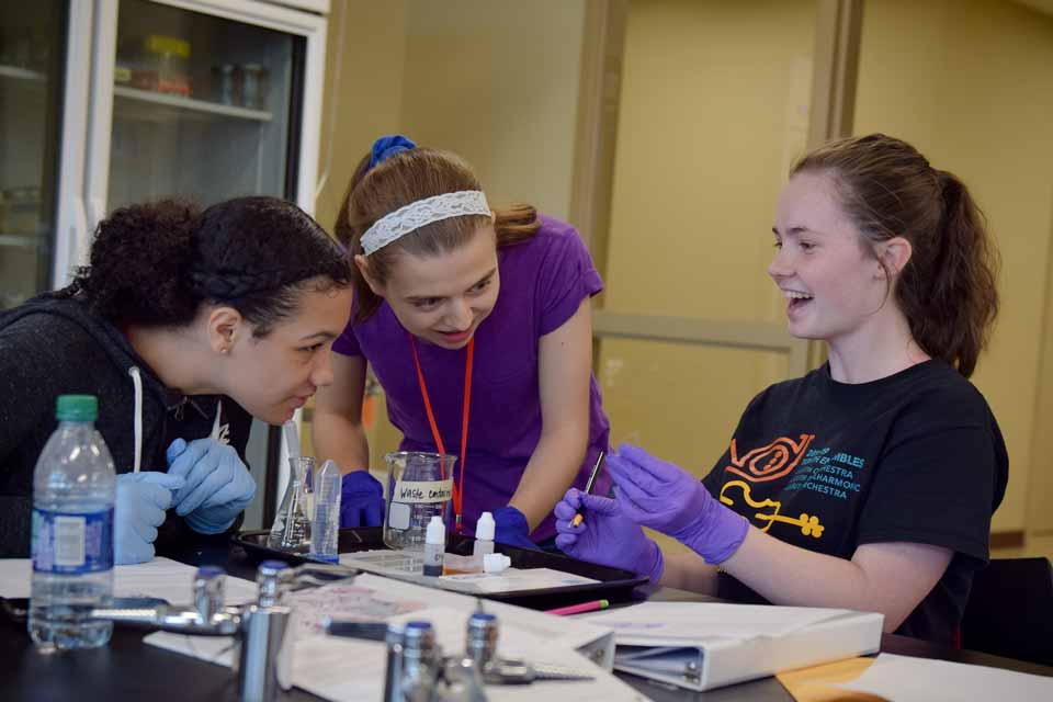 BCYC Immersion participants studying biology