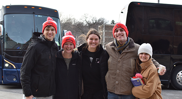 Benedictine College Students Ready to Board the Buses for the March for Life