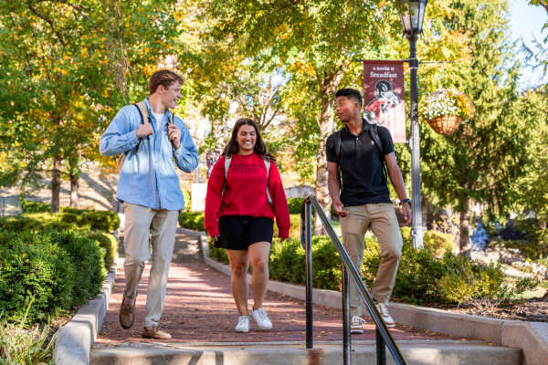 Students walking on campus